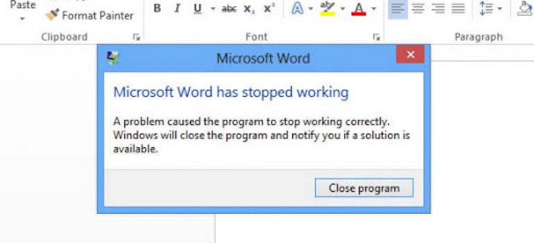 Cách sửa và khắc phục lỗi Microsoft Word has stopped working